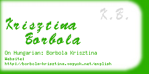 krisztina borbola business card